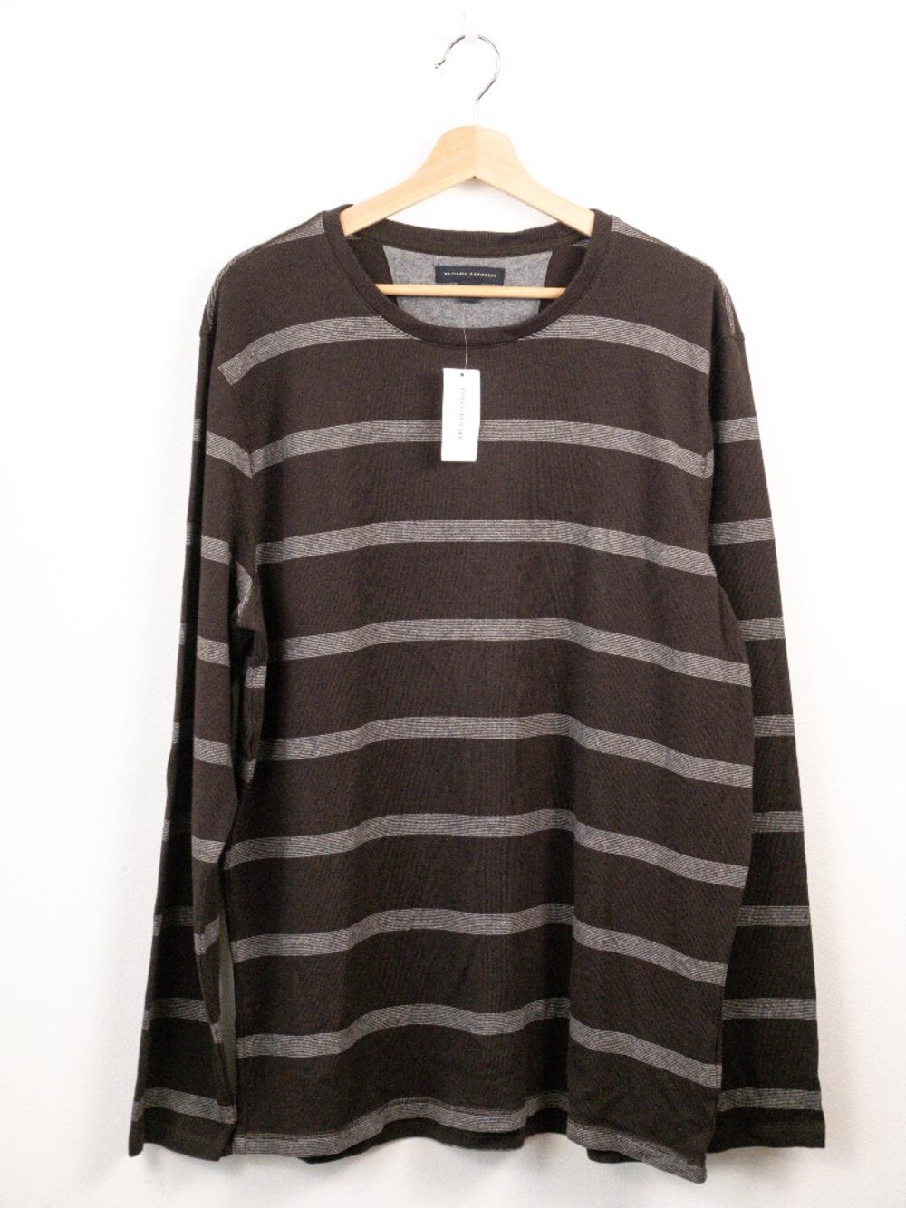 Banana Republic Men's Striped Crewneck Long-Sleeve Knit Top